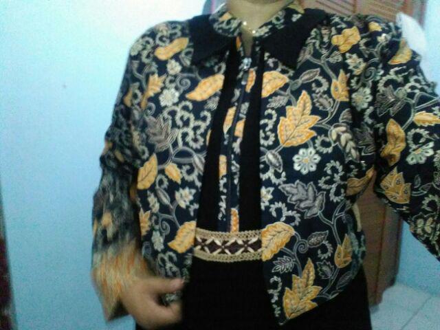 Gamis Batik Blezer  Black Series Busana Muslimah Syari Busui Kondangan Walimah Shabby Ootd