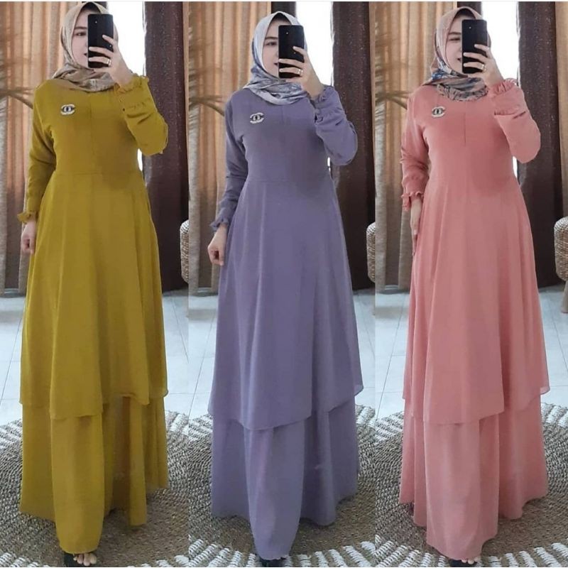 Gamis Ceruty 026 by Frilla / ori dress ceruty babydoll busui