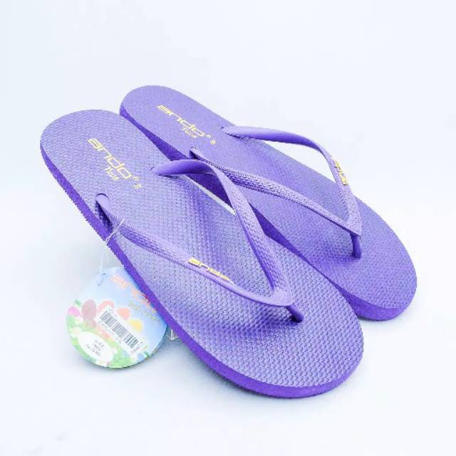Sandal jepit ando ungu wanita