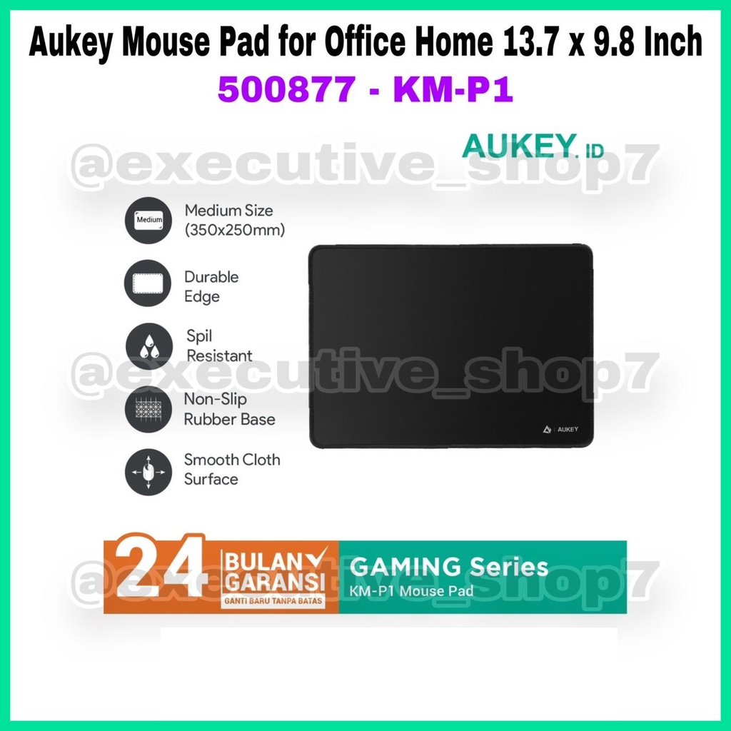 Aukey Mouse Pad for Office Home 13.7 x 9.8 Inch - 500877 - KM-P1