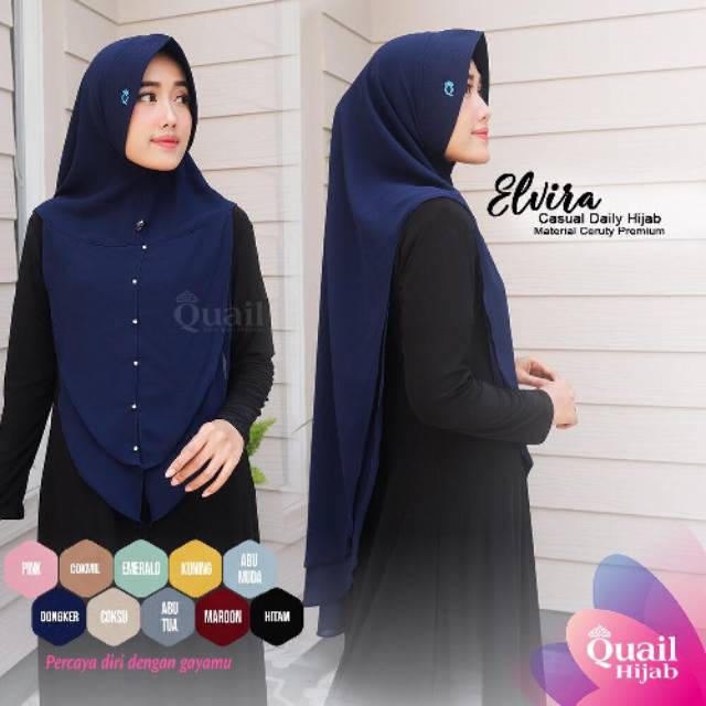 Jilbab khimar Elvira ori Quail Hijab