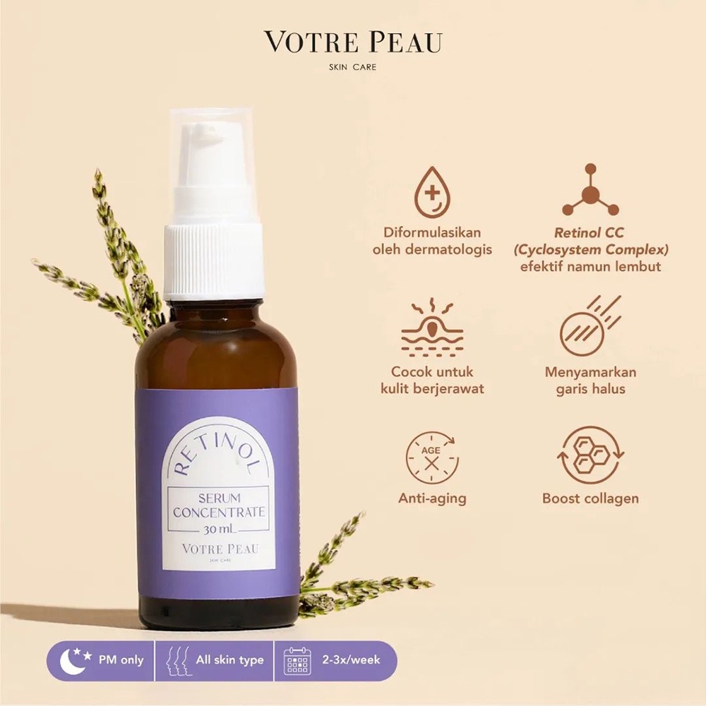 Votre Peau Serum Retinol Concentrate 30ml Serum Jerawat Anti Aging