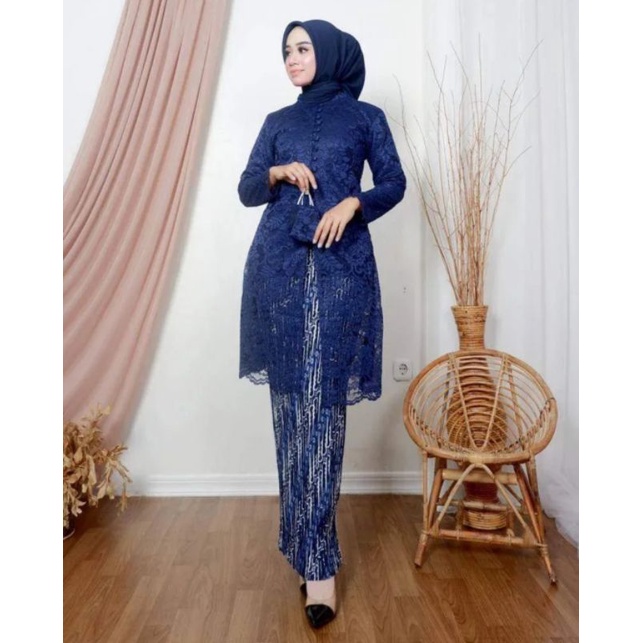 Tunik Brukat Kancing Seribu (Satu Set)