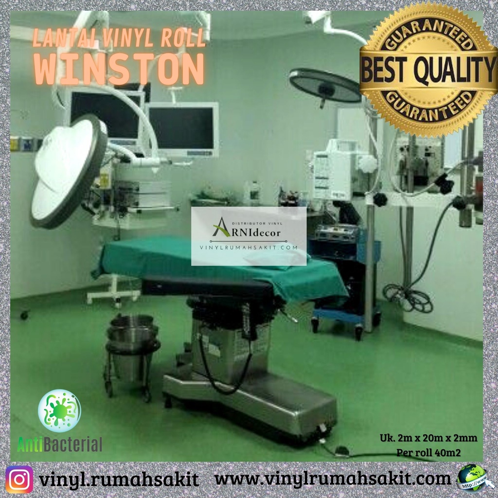 Lantai Vinyl Roll Winston Import Korea Anti Bakter/Statis/Tebal 2mm