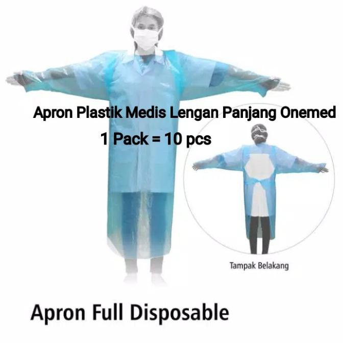 Apron Plastik Medis Lengan Panjang Onemed | 1 Pack Isi 10 pcs