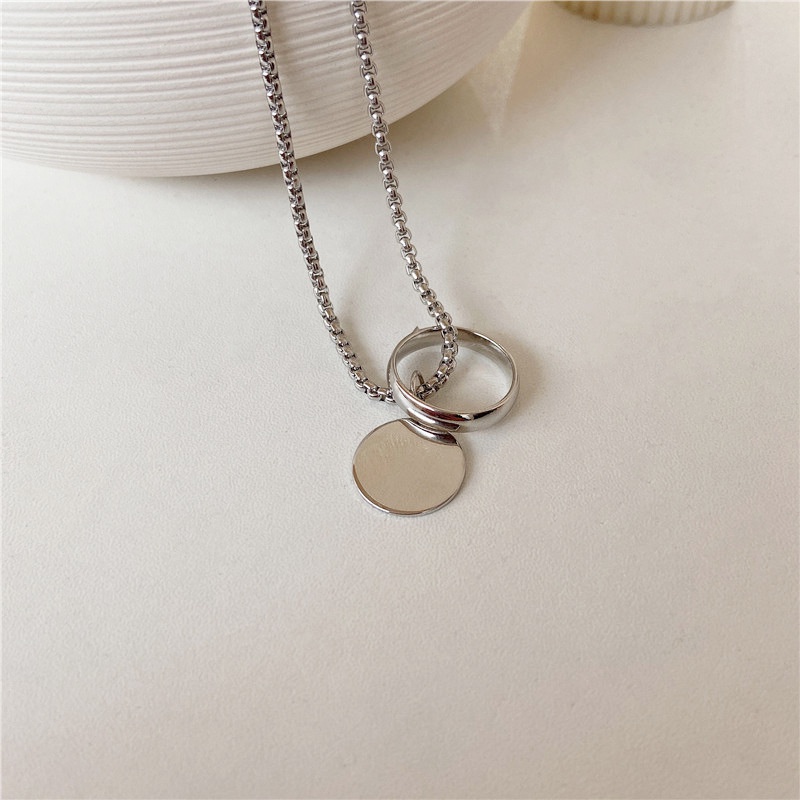 Ring new cool style hip-hop couple sweater chain with jewelry necklace 210807