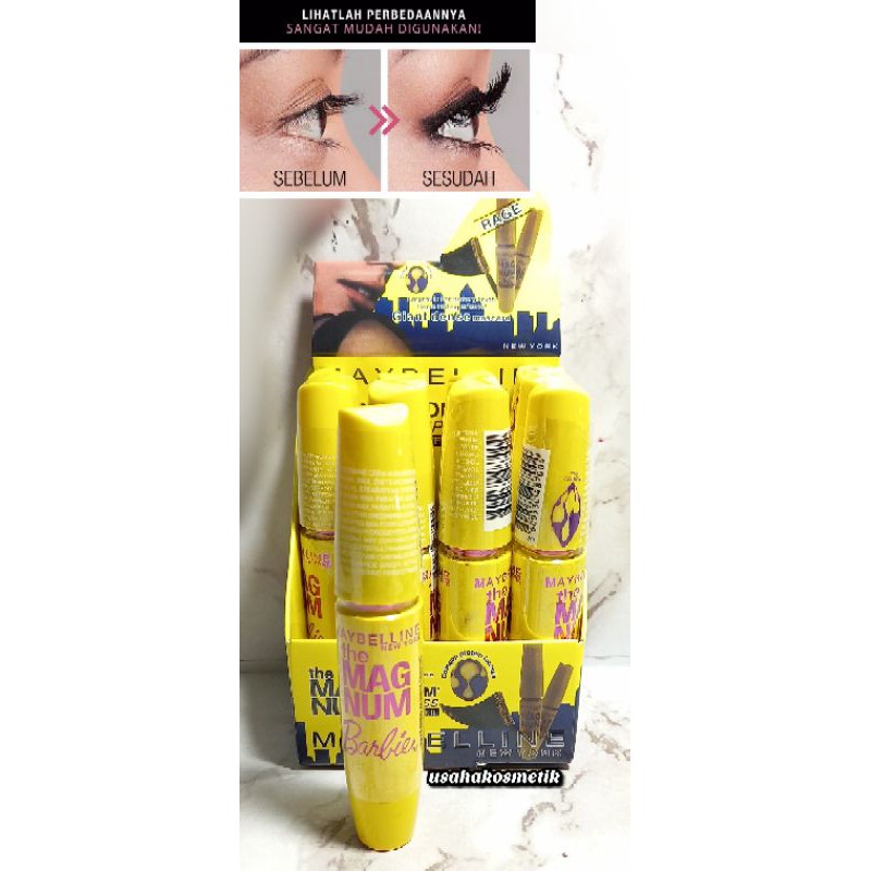 PROMO  ECER MACARA HITAM WATERPROOF  MAYBELLINE COVER KUNING NO.H7003