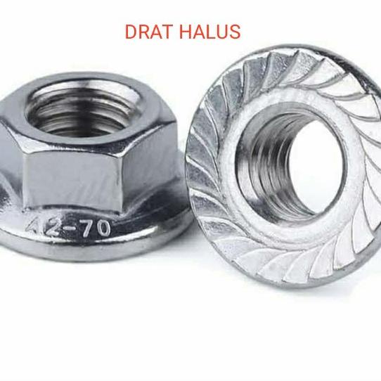 Mur Flange / Flange Nut Stainless M12 Pitch 1.25 Drat Halus