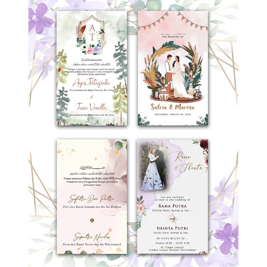 Template Undangan digital // undangan digital // paket Template Undangan Video PPT volume 1