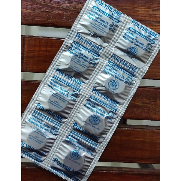 Polysilane 8 Tablet Kunyah / Obat Kembung / Maag / Asam Lambung