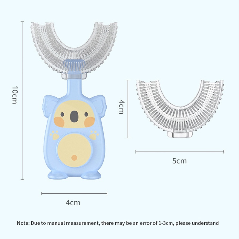 Sikat Gigi Bentuk U Bahan Silikon Untuk Anak Bayi S untuk 2-6 tahun L untuk 6-12 tahun