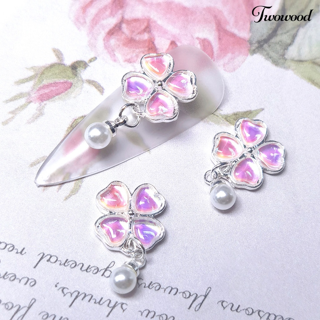 Twowood 3Pcs / Set Ornamen Kuku Mini Bahan Alloy Tahan Lama Untuk Manicure