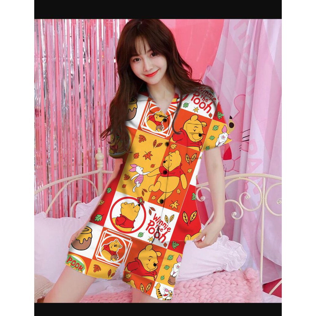 dealshop BAJU TIDUR PIYAMA THE POOH ORANGE