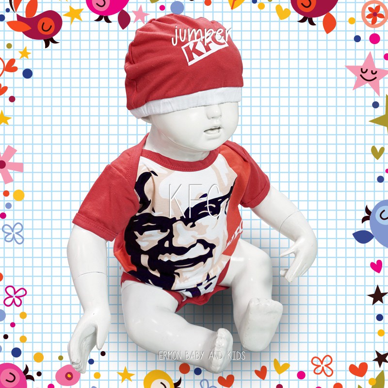 ♥︎ baju bayi jumper bayi ♥︎ lucu karakter KFC ♥︎