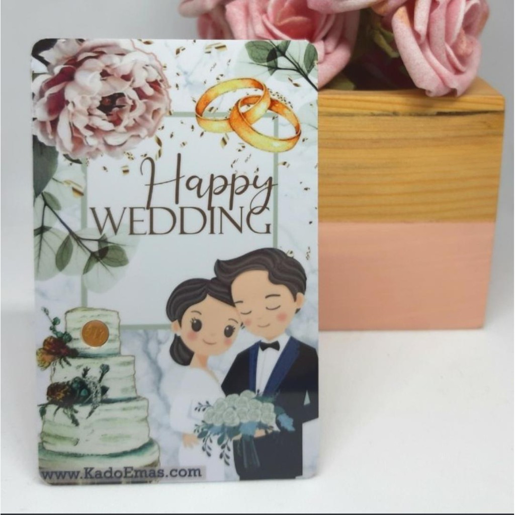 

Happy Wedding - Groom & Bridge, Kado Emas Mini Gift Series 0,1 gr