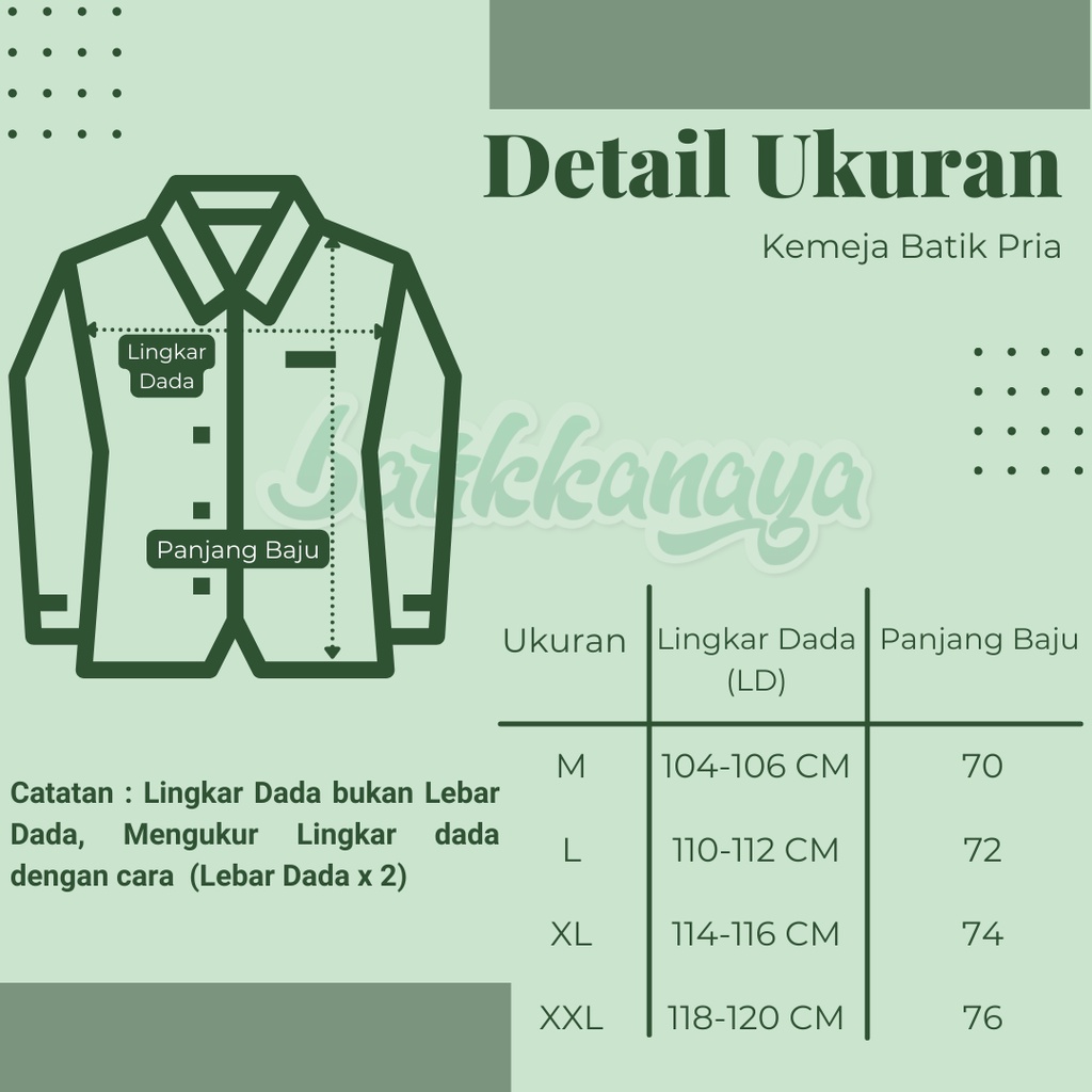 Kanaya Kemeja Batik Pria Lengan Panjang Full Furing GUNTURAJI Asli Solo