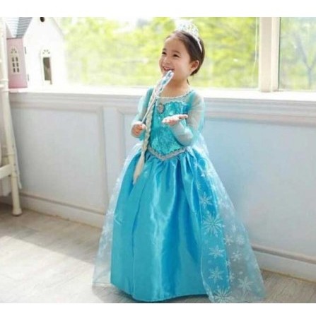  Baju  Anak  Gaun Pesta  Dress Frozen Karakter Elsa Wing 