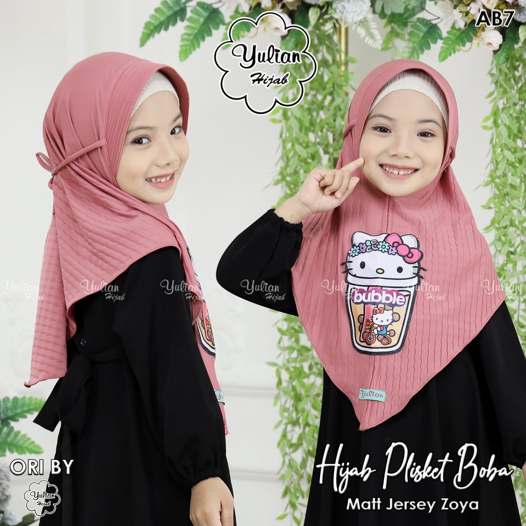 HIJAB ANAK PLISKET BOBA BY YULIAN HIJAB
