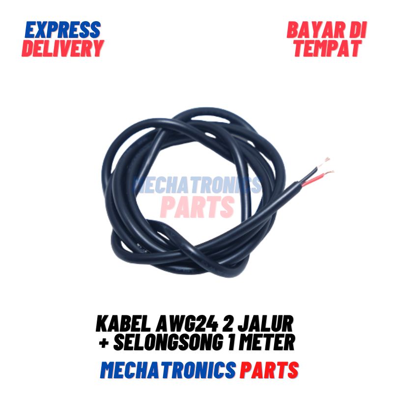 Kabel AWG24 2 Jalur + Selongsong 1Meter