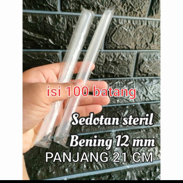 GHM SEDOTAN STERIL BUBBLE BOBA 12 MM X 21 CM BUNGKUS PLASTIK RNCING LURUS