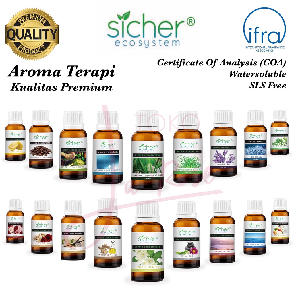 Aromatherapy Sicher Essential Oil Natural Pengharum Ruangan Aroma Terapi Minyak Alami 10ml