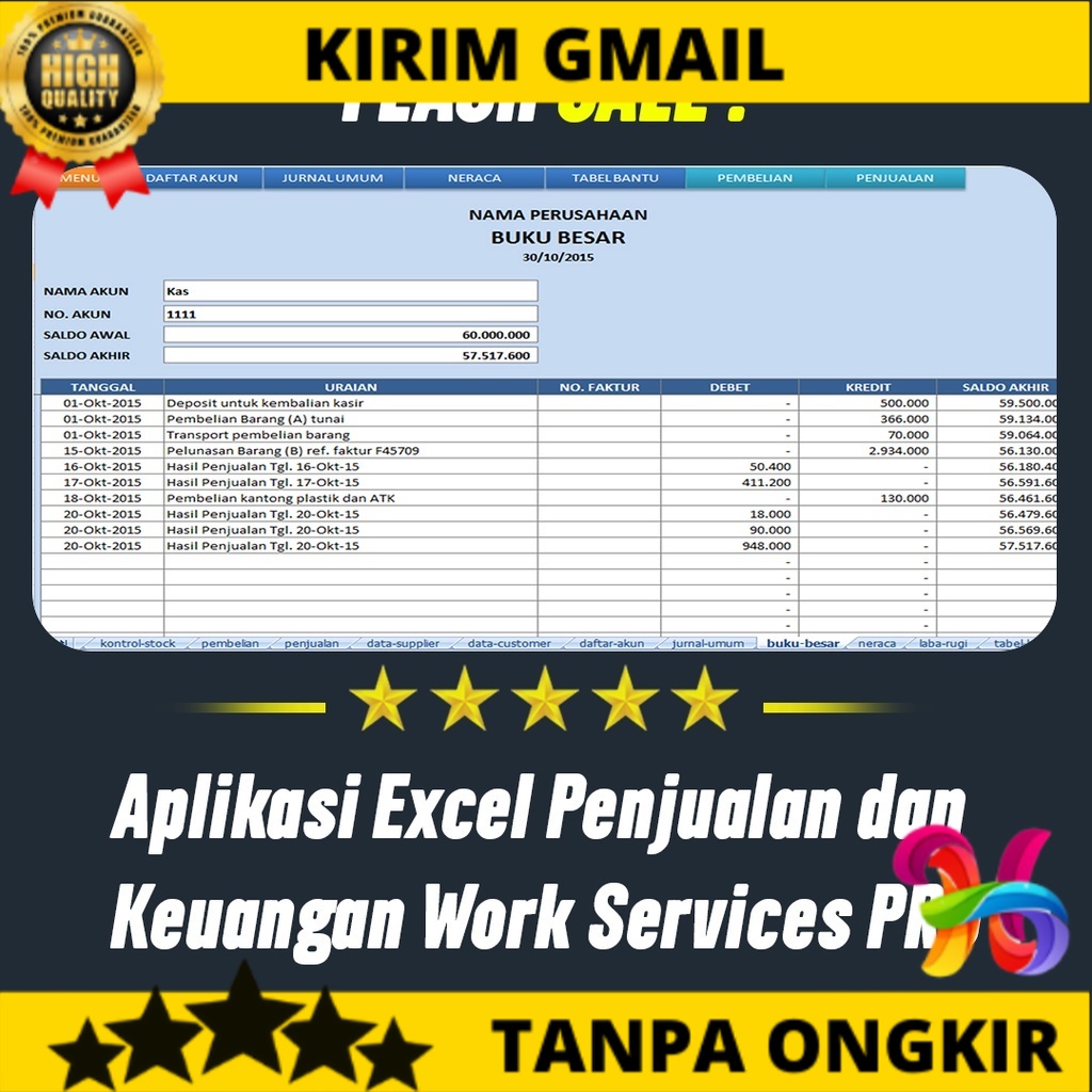 Jual Aplikasi Excel Penjualan Dan Keuangan Work Services Pro Premium Lifetime Full Version 1157