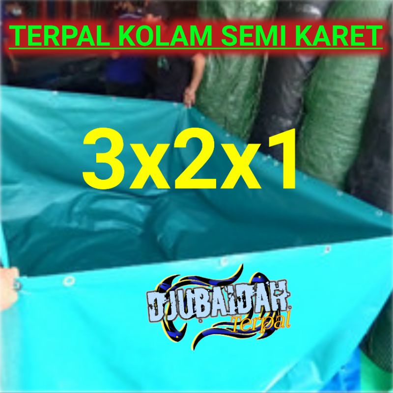 TERPAL KOLAM IKAN KOTAK BAHAN SEMI KARET ORCHID UK 3x2x1