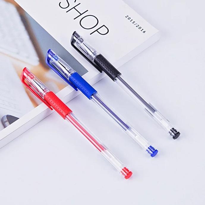 

favorit] Gel Pen Pulpen 0.5mm Hitam Merah Biru International Standard Pena Mimi