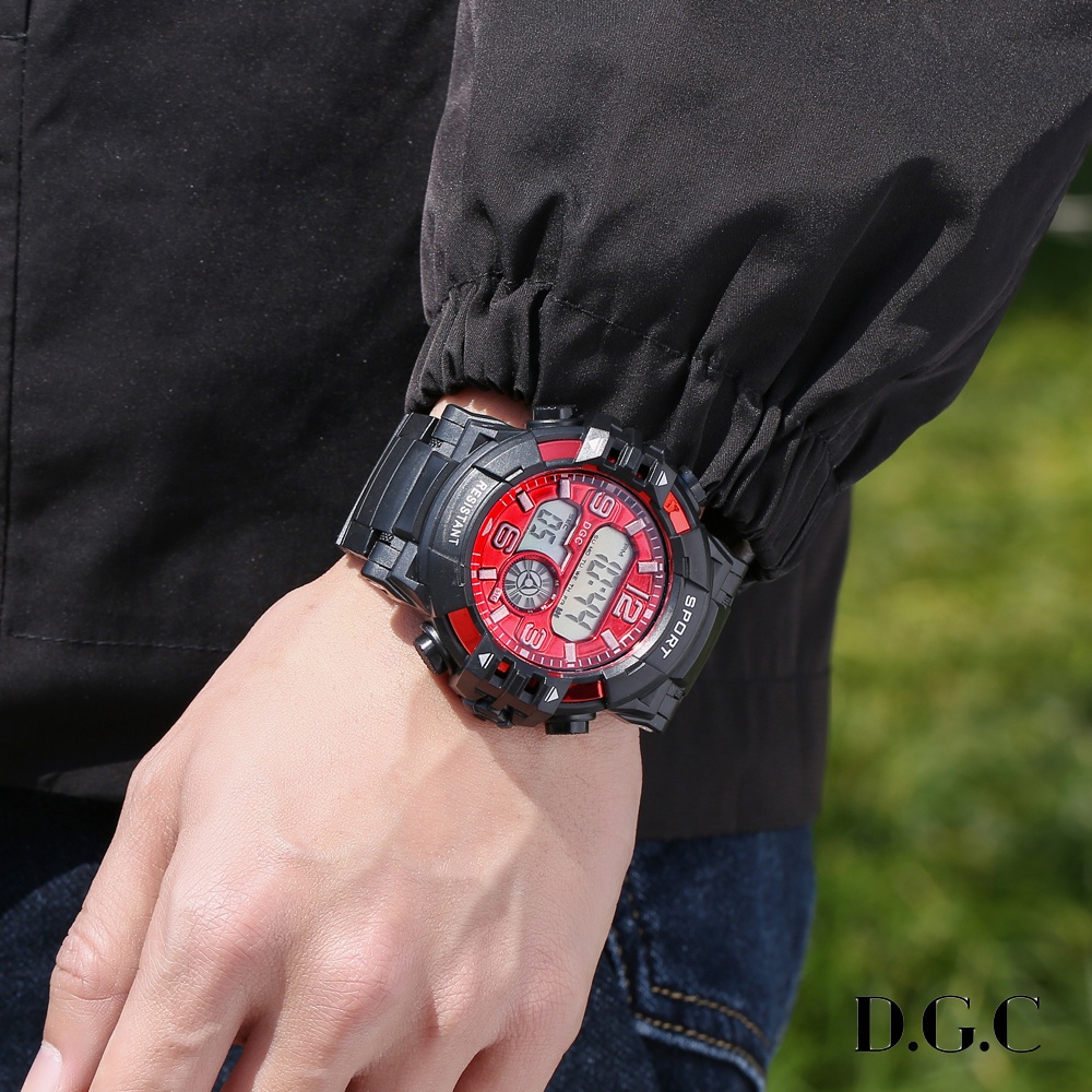 COD FASHION WATCH RUBBER JAM TANGAN PRIA SPORT IMPORT DUAL-TIME COOL DIGITAL MURAH JAM DIGITAL DGC M163