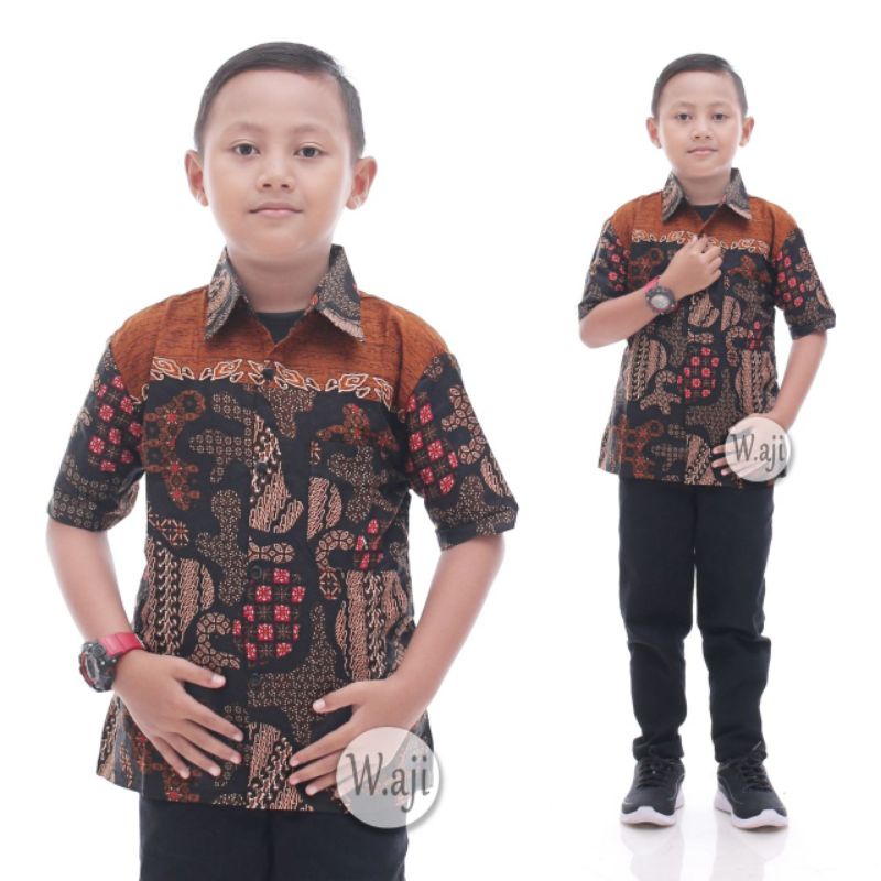 Batik Couple Maura Modern Sania Ruffle Sarimbit Batik Couple Keluarga Ayah Ibu & Anaknya - motif pulau-Hem ank