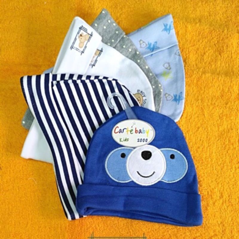 Topi bayi katun kupluk Carter baby 5in1 isi 5pcs halus dan nyaman