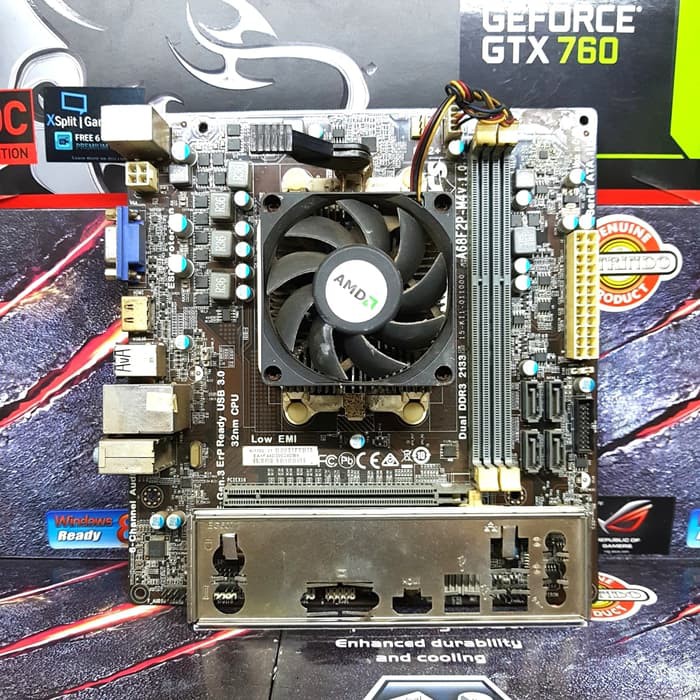 Motherboard AMD ECS FM2+ A68F2P-M4 Dan Processor A4 6300 Bonus HFS