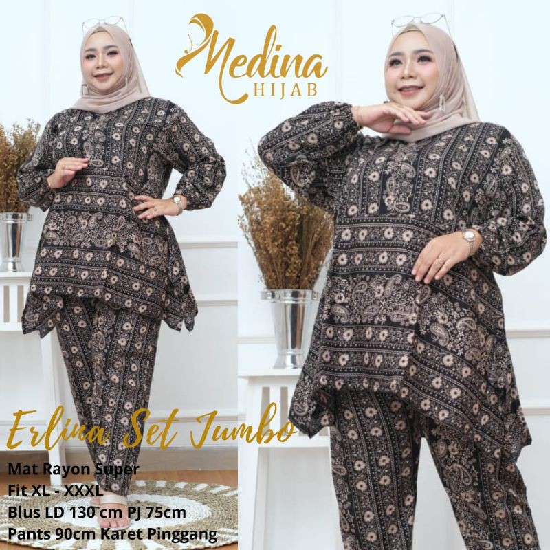 SETELAN WANITA JUMBO ( Fit XL-XXXL ) // Baju One Set wanita Rayon Jumbo
