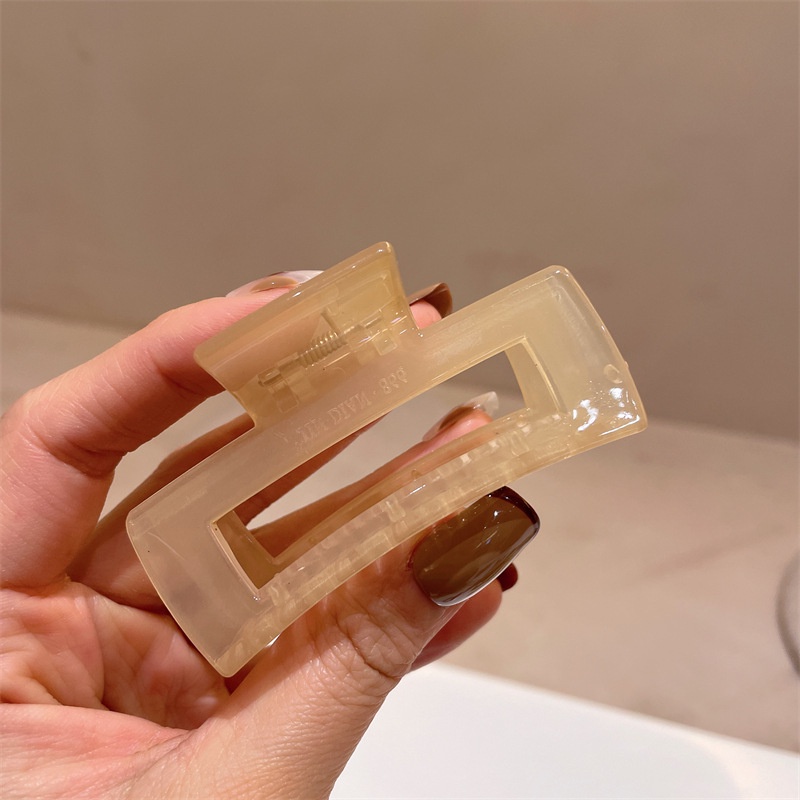 Jepit Rambut Bentuk Geometri Persegi Bahan Resin Warna Jelly Untuk Wanita