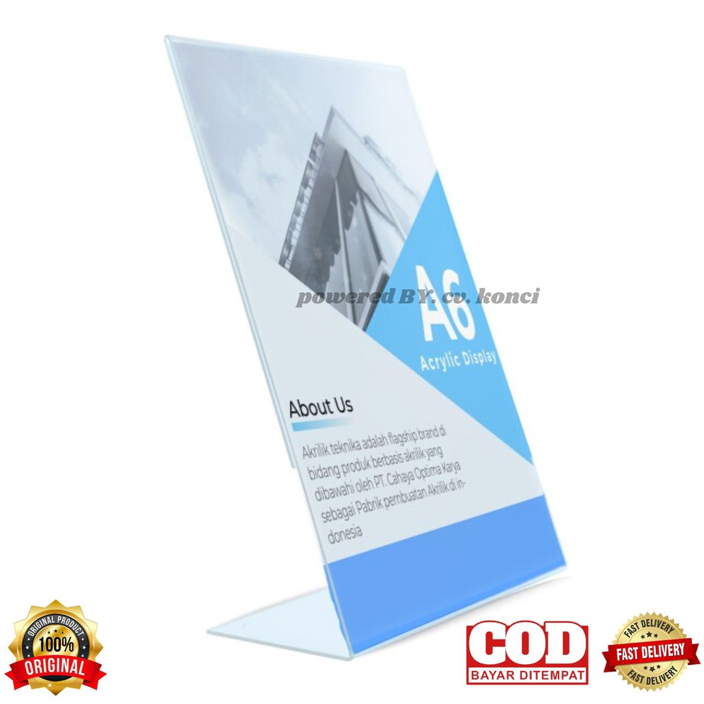 

Akrilik A6 stand brosur brochure brosur holder stand acrylic tipe L Series 10,7X15cm tech mall