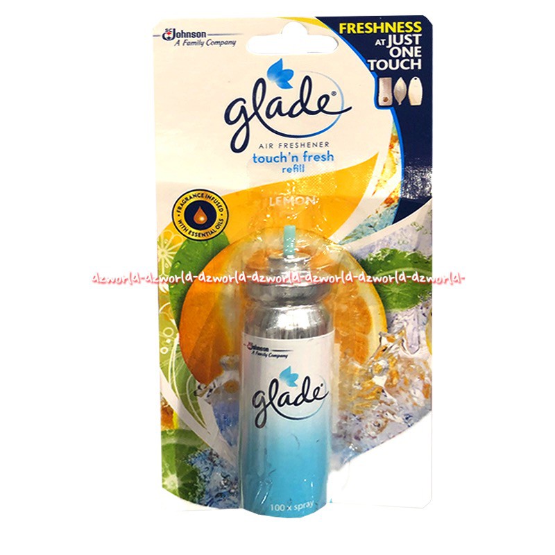 Glade Air Freshener Touch &amp; Fresh Lemon Refill Pewangi Ruangan Toilet Sekali Tekan