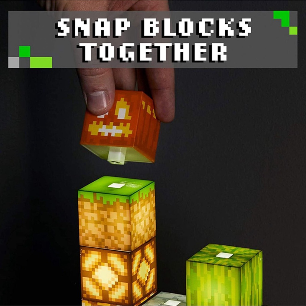 【Ready Stock！！】Minecraft Stitching Night Light Lamp USB Power Decor Building Block DIY Stacking