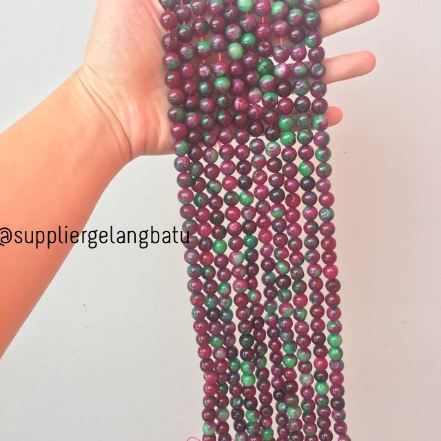 bahan gelang kalung 10mm tanzania kilap garnet ruby tanzanite akik batu alam bloodstone terapi yoga