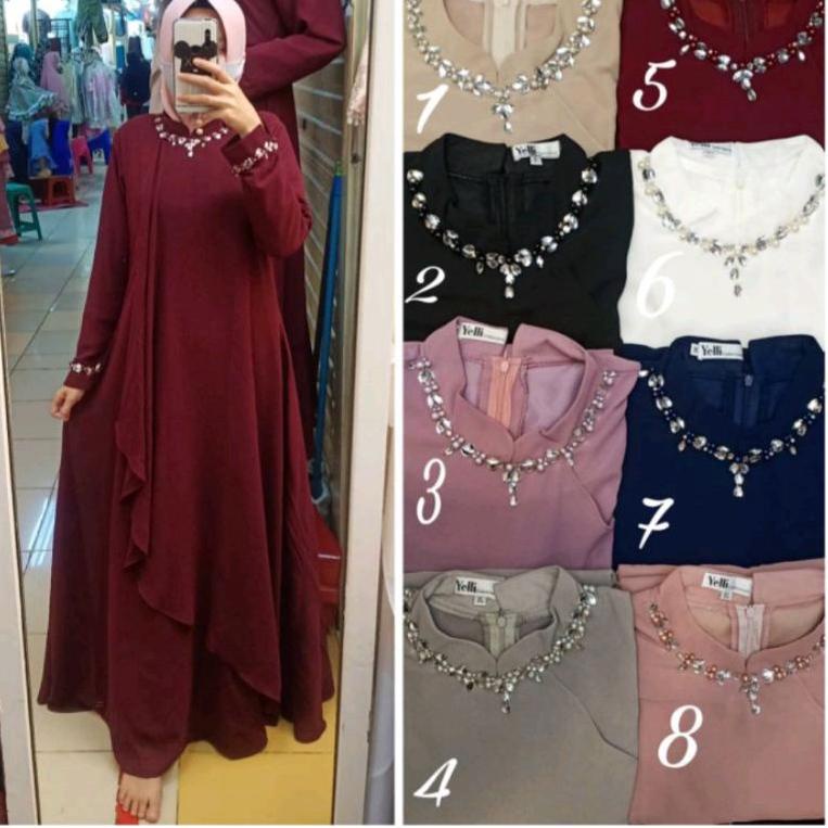[PRODUK CA0KR] gamis ceruti babydoll ceruty dress payet mewah elegan dan anggun busana muslim hijab 