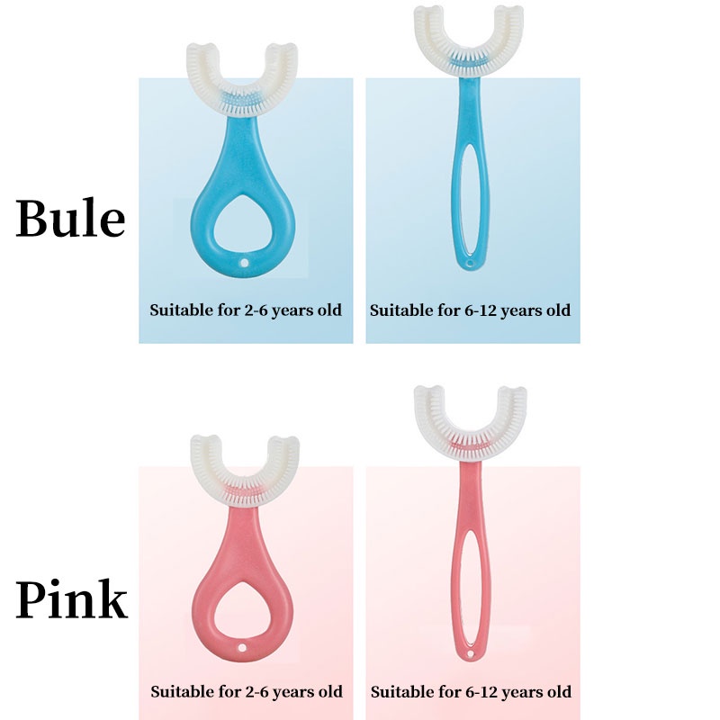 Sikat Gigi Silikon Bayi Anak Berbentuk U 360° Anak Cocok Untuk Anak Usia 2-12 sikat gigi anak sikat -PD