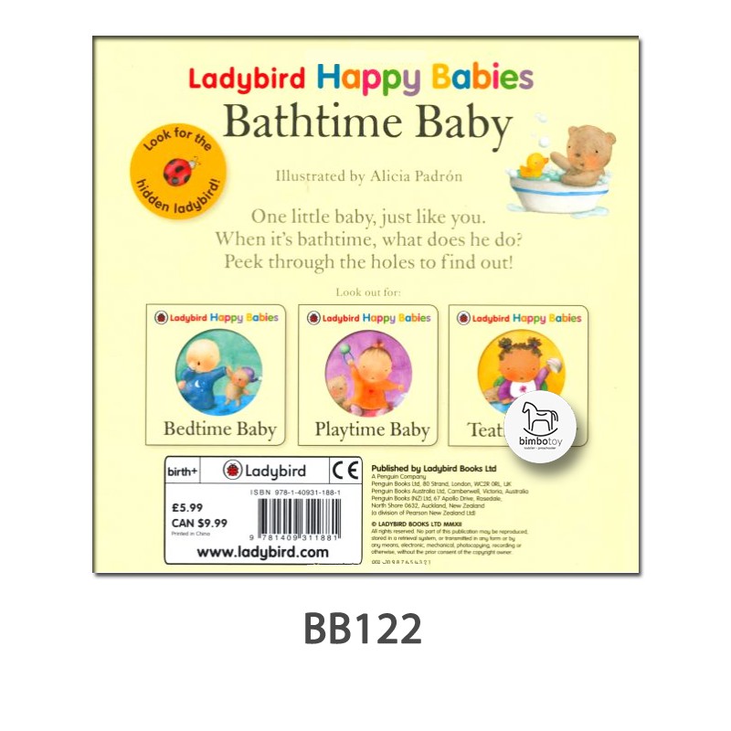 Bimbozone - Buku Cerita Anak Import - BB122 - Bath Time Baby Board Book