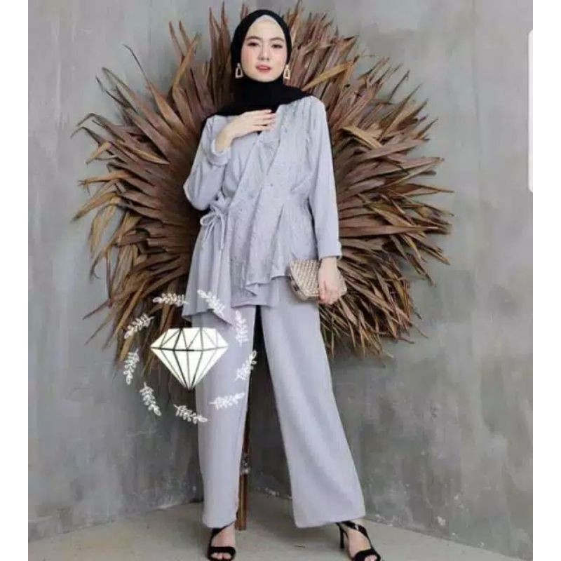 Grosir Setelan Baju Pesta Wanita Muslim Murah /Baju Setelan Wanita Dewasa Import kekinian/set wanita