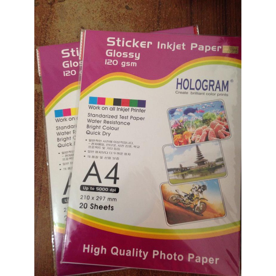 

Unik Sticker Inkjet Paper Glossy 120 gsm kertas label glossy A4 Murah