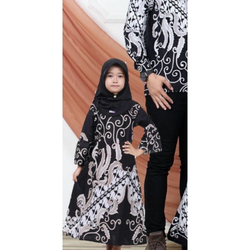 Batik Couple keluarga sania ruffle ori ndoro jowi dnt ulir putih