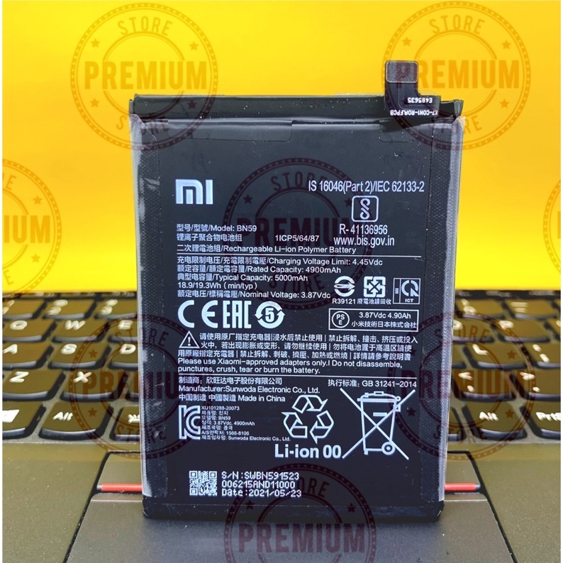 Batre Baterai Xiaomi Redmi Note 10 4G - Note 10s Bn59 Original 100% Batre Bn59 Original 1000%