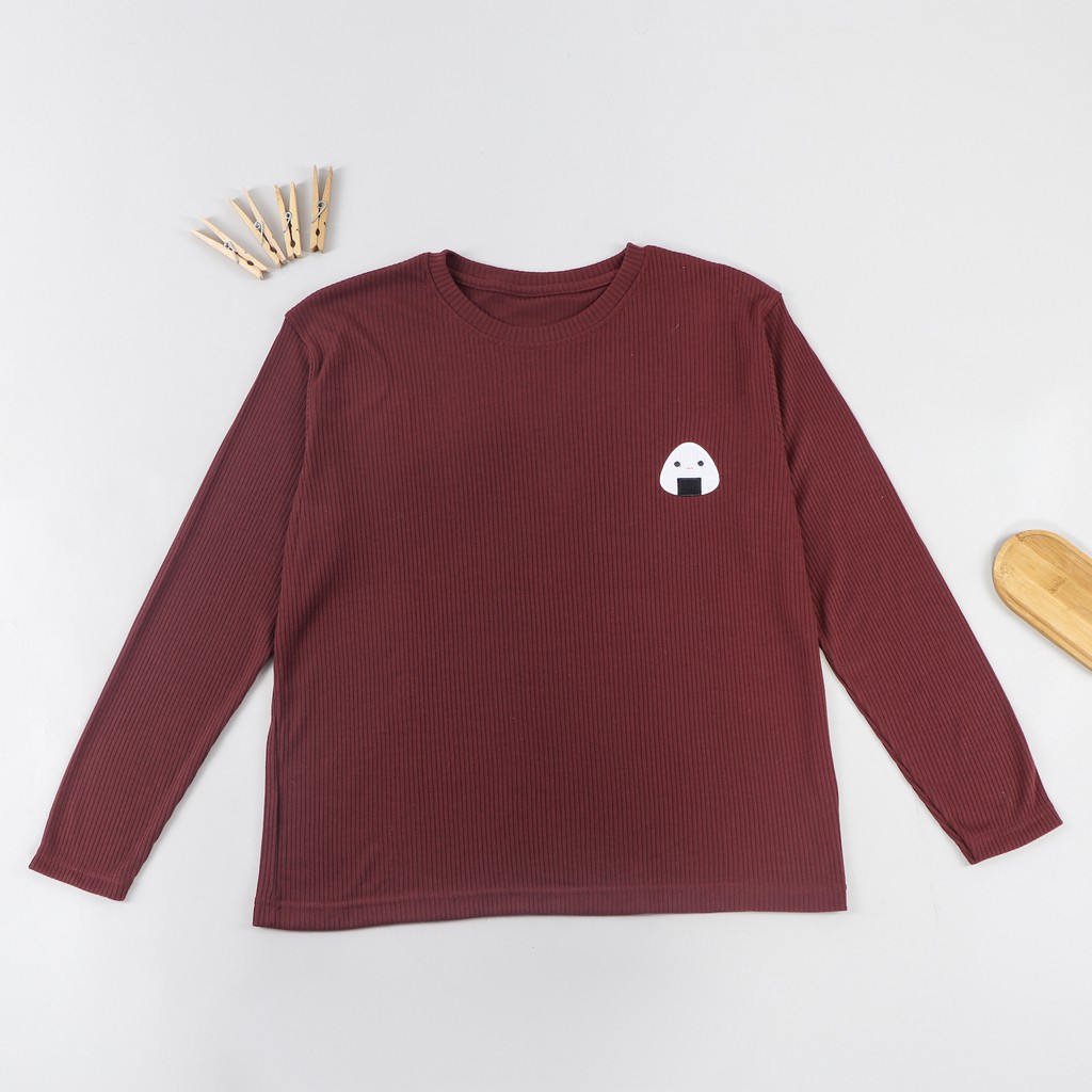 Mooi Sweater Rib Wanita Knit (MOM)-MAROON