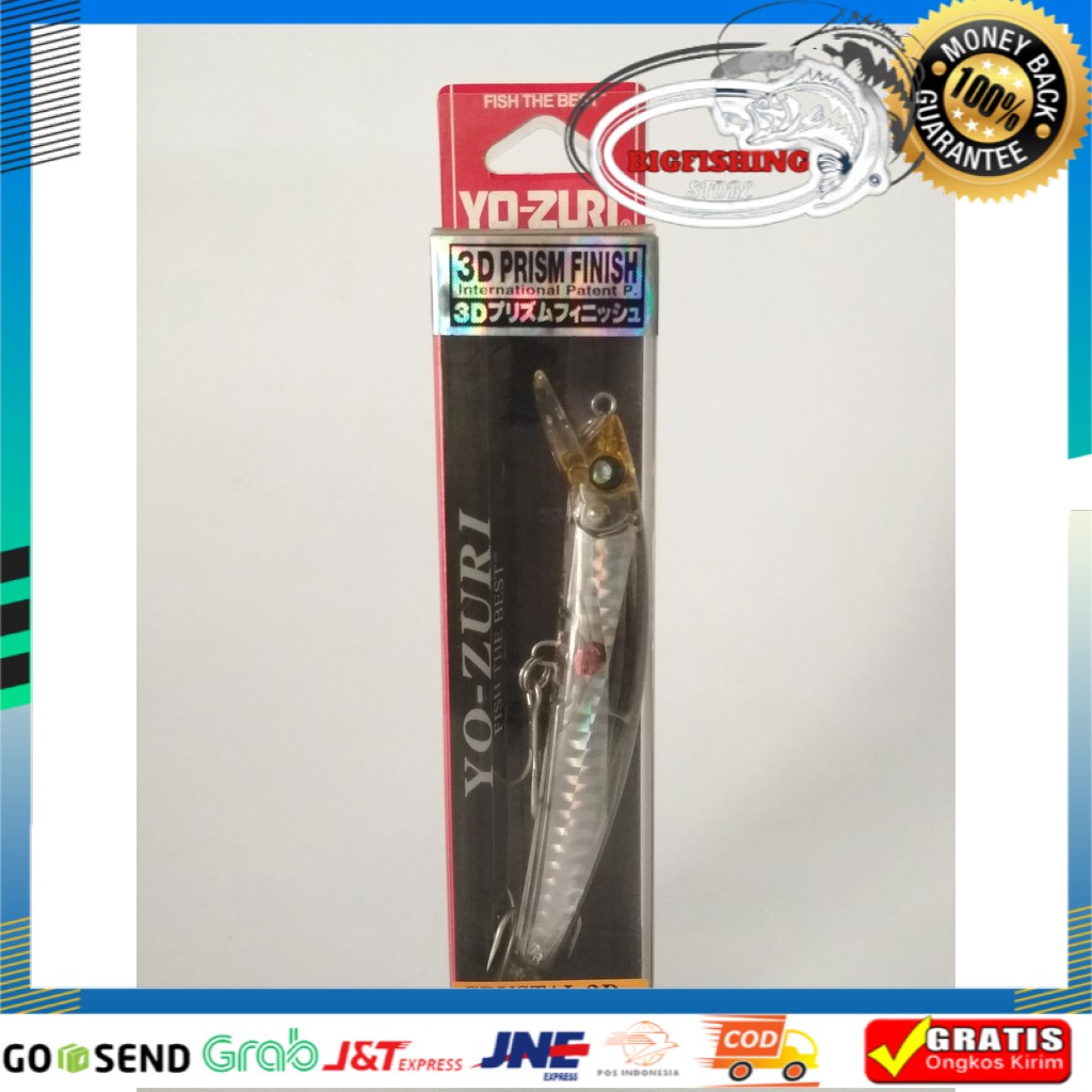 Umpan YOZURI CRYSTAL 3D MINNOW Floating 110mm 13gr Putih/Bening