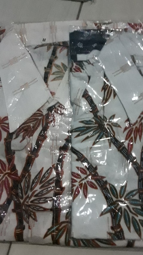 Batik Couple Keluarga Sania Ruffle Ori Ndoro Jowi Dnt 013 Motif Bambu Putih