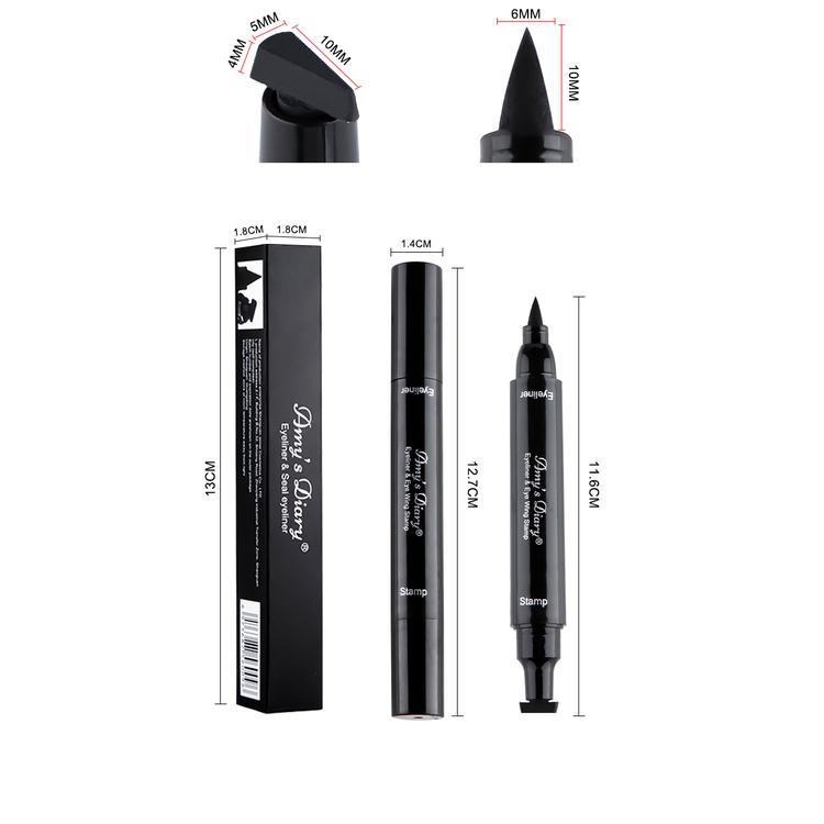 [BPOM] ORIGINAL Amy's Diary Eyeliner Stamp 2 In 1 Waterproof Liquid Eyeliner Pensil Waterproof 100% ORIGINAL Stamp Small