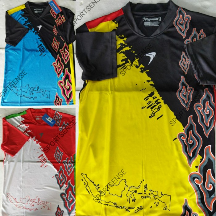 [RESTOCK] Baju Kaos Badminton Flypower NUSA Unisex Original - Biru, M